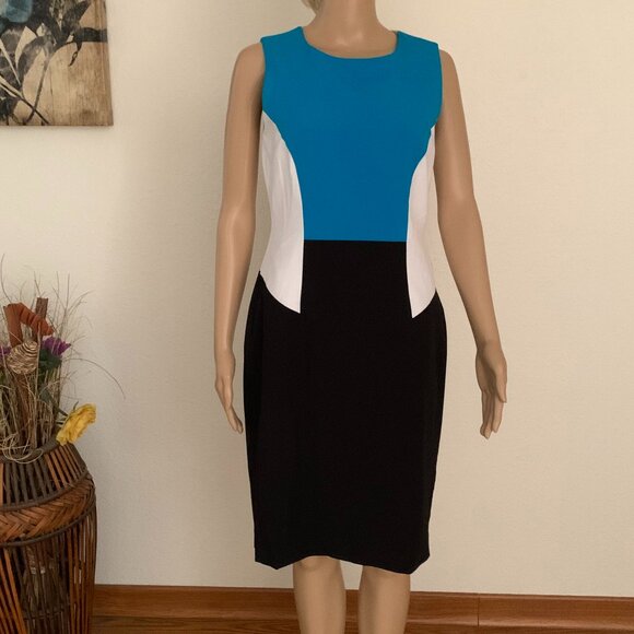 Calvin Klein color block dress women's size 6 - Picture 1 of 10